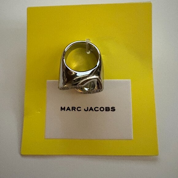 NWT Marc Jacobs Monogram Chain Link rin in silver tone metal - Picture 6 of 8